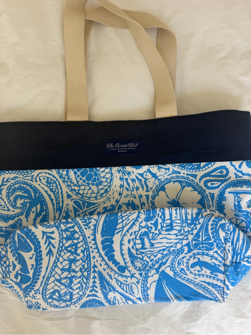 The Ocean Club Blue & White Paisley Canvas Tote